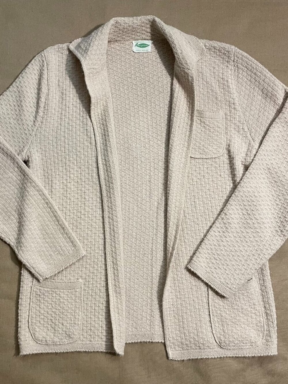 Vintage Sears Roebuck 100% Orlon Cardigan Women's Size M Cream Cozy Grandmacore